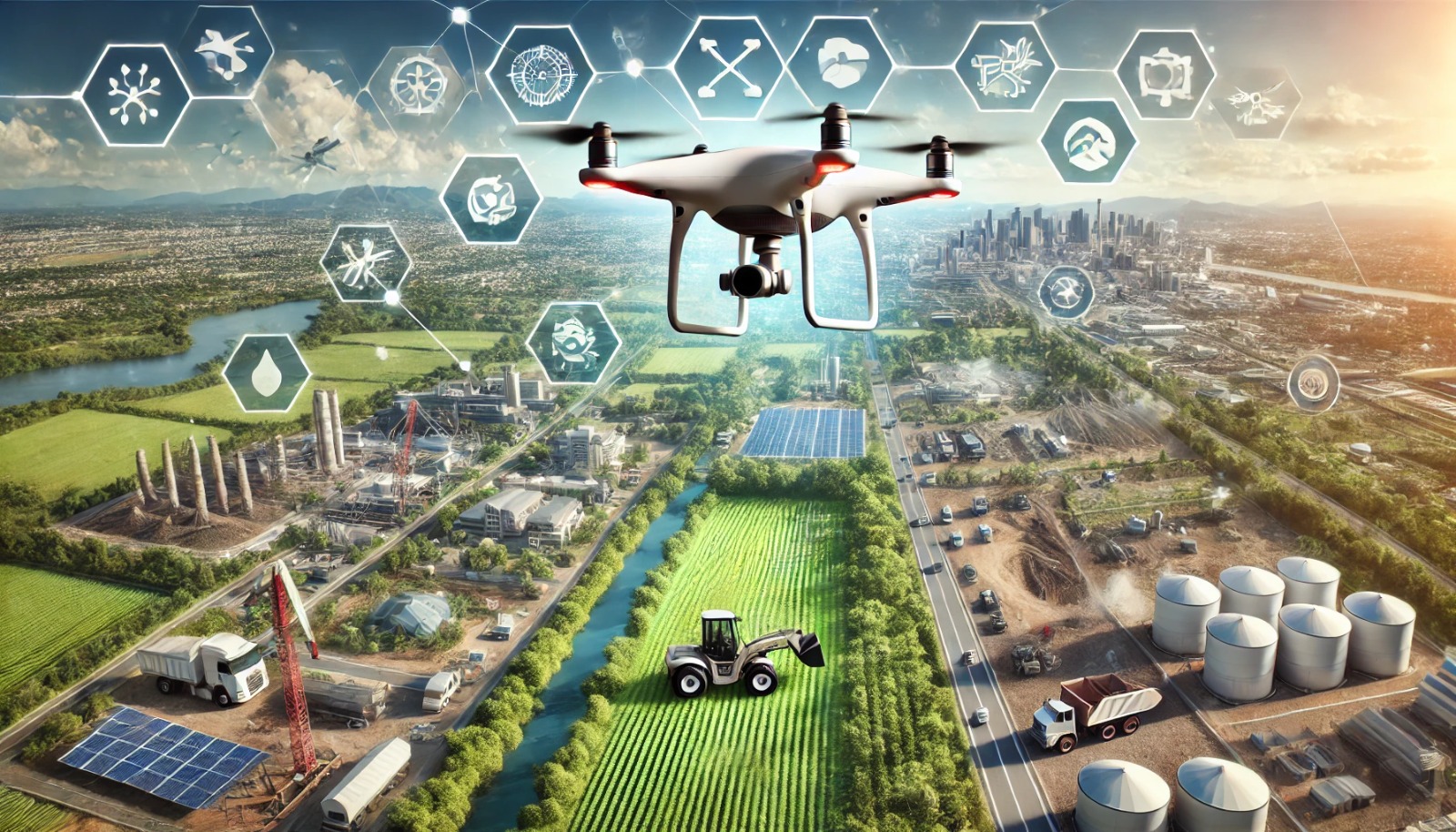 imagem drone no campo